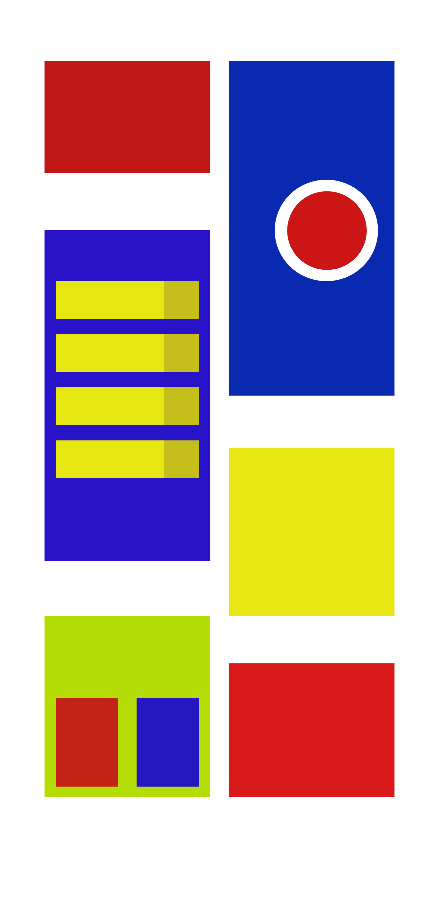 yellow, blue, red and rectangles